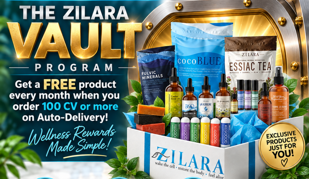 Best network marketing business opportunity of 2026 - Zilara gives you a free product from the Vault if you have a 100CV or 100PV order on autoship . See this image.